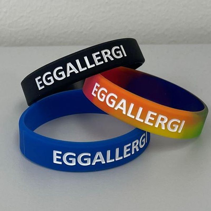 Silikonarmbånd Eggallergi barn (medlemspris 50,-)
